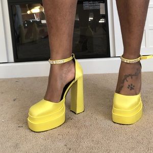 Yellow satin platform